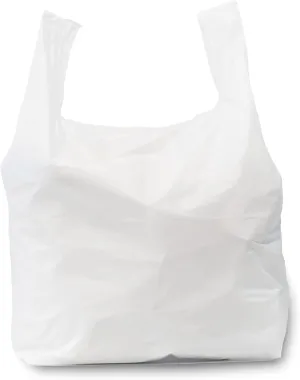 100 Pack - Jumbo (LARGE) T-Shirt Shopping/Trash Bags - 17" x 8" x 29" - 18 Microns Thick