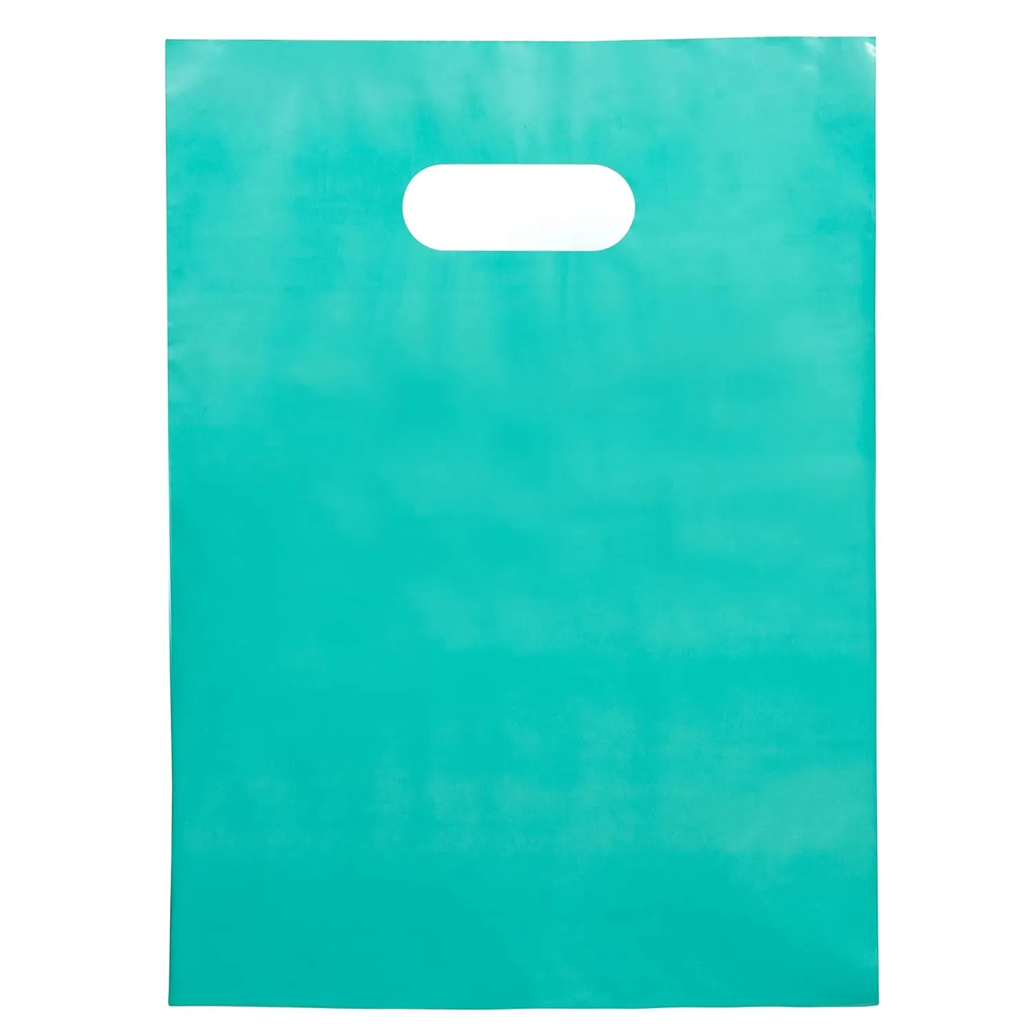 100 Teal Bags for Small Business 9"x12" Perfect For Merchandise And Retail Extra Thick 1.5Mil Glossy Thank You Bags With Handles