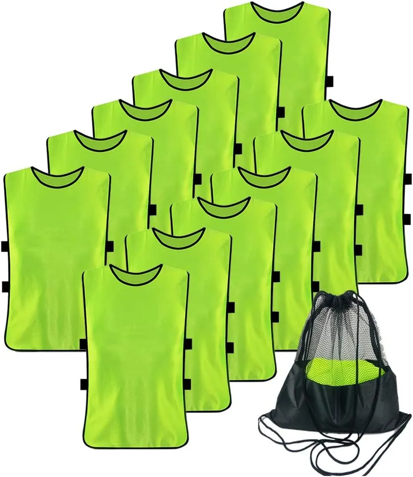 12 Pack Pennies for Soccer Scrimmage Vest Practice Jersey for Adult Youth