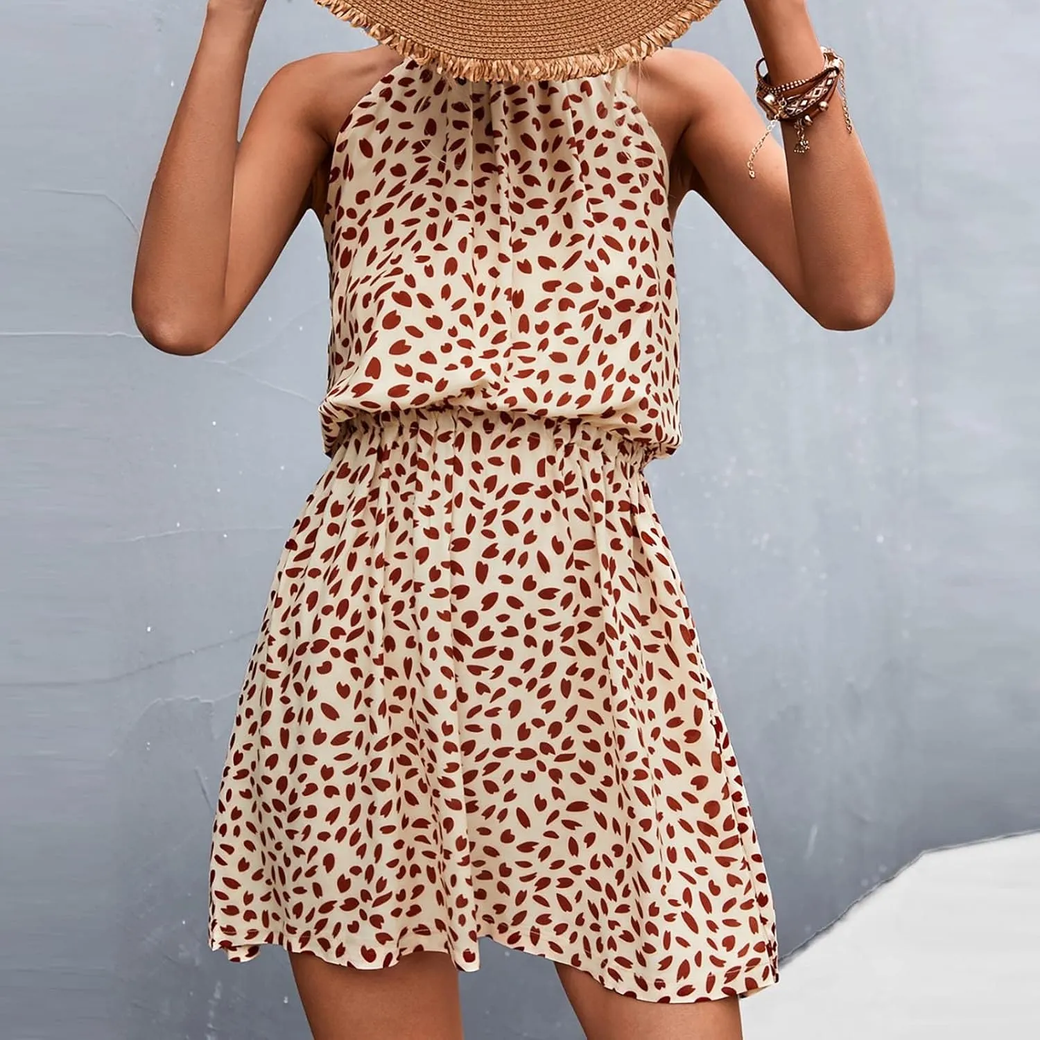 2023 Women Maxi Long Dress Tropical Print Halter Neck Backless Sundress Sleeveless Holiday Party Sexy Beach Dresses Vestidos