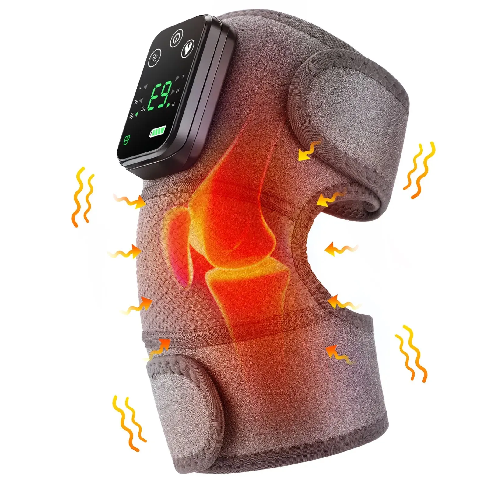 3 In 1 Heated Knee Massager For Joint Pain Relief Rechargeable Vibration Arthritis Support