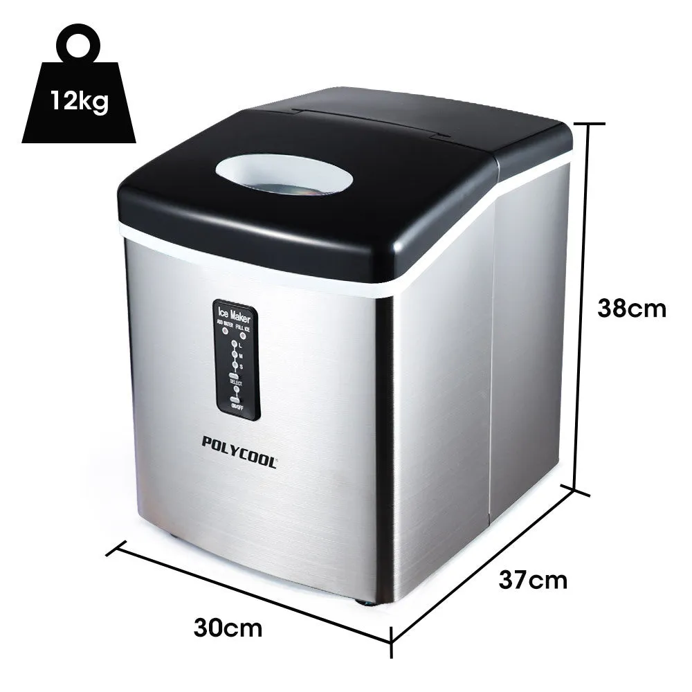 3.2L Electric Ice Cube Maker Portable Automatic Machine w/ Scoop | Silver