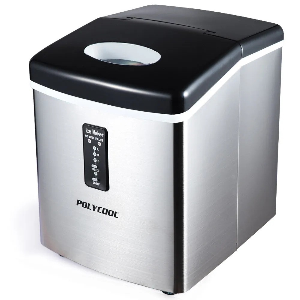 3.2L Electric Ice Cube Maker Portable Automatic Machine w/ Scoop | Silver