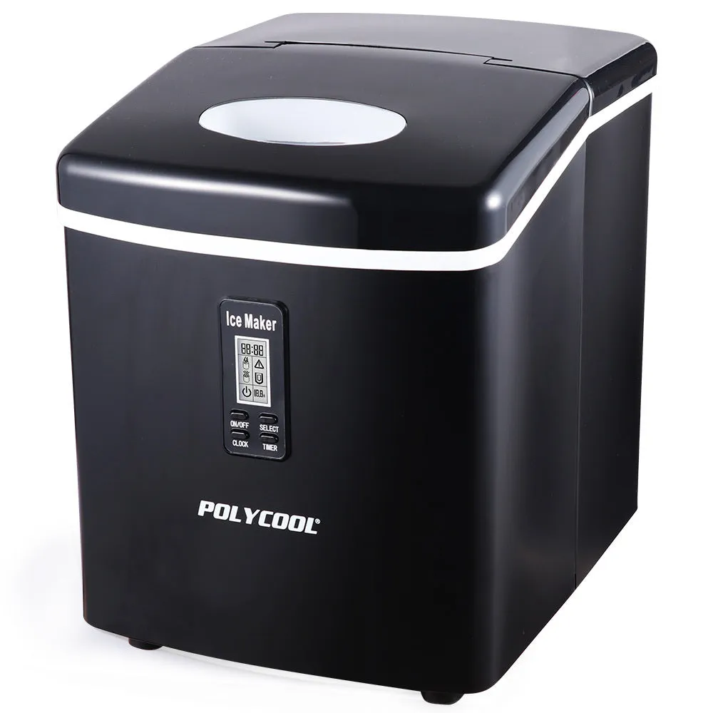 3.2L Portable Ice Cube Maker Machine Automatic with LCD Control Panel | Black