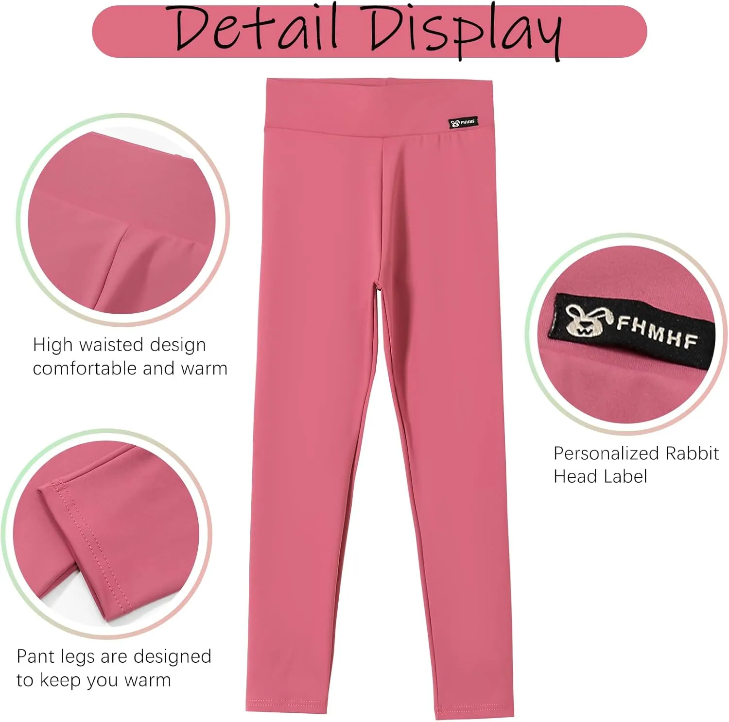 6 Pack Girls Leggings Girls Basic Full Length Leggings for Kids Athletic Pants Girls Imitation Denim Jeggings