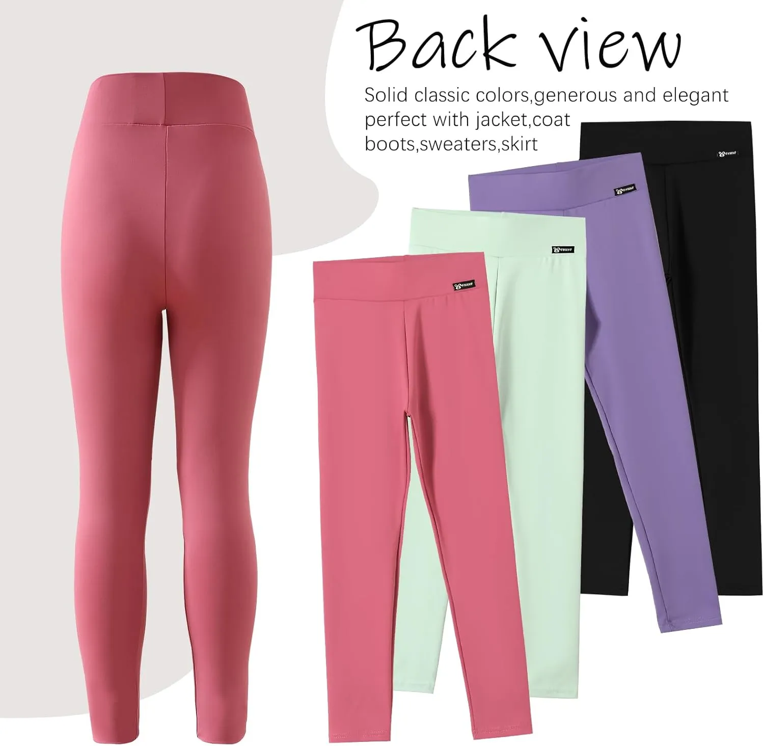 6 Pack Girls Leggings Girls Basic Full Length Leggings for Kids Athletic Pants Girls Imitation Denim Jeggings