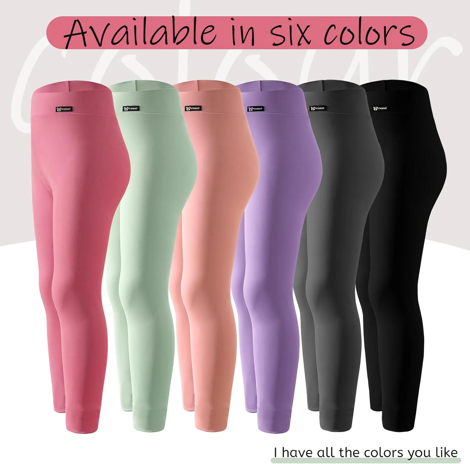 6 Pack Girls Leggings Girls Basic Full Length Leggings for Kids Athletic Pants Girls Imitation Denim Jeggings