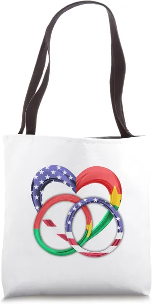 American Flag Heart Wedding Rings Marriage Burkina Faso Tote Bag