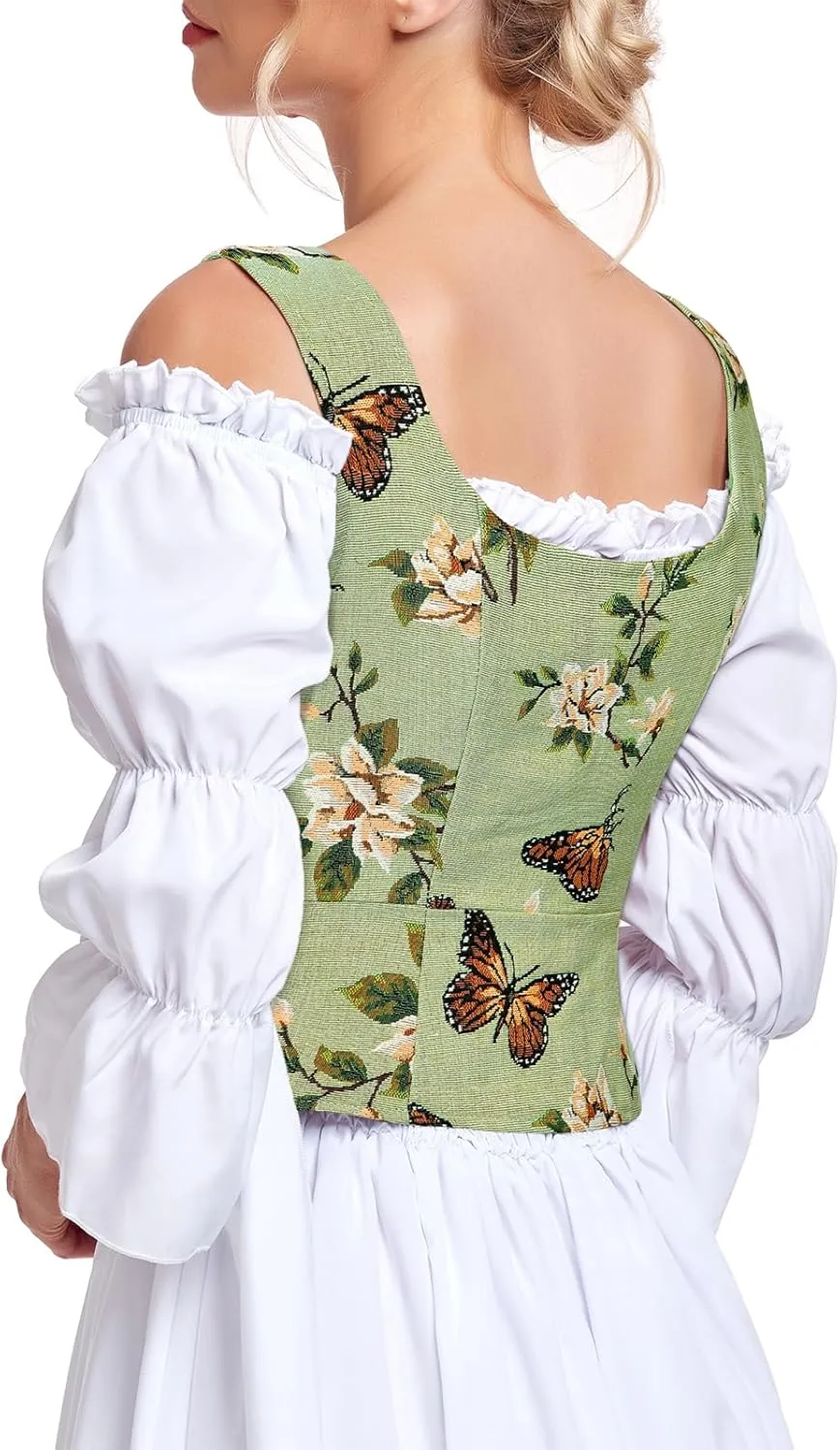 American Trends Women Pirate Renaissance Vest Cosplay Costume Waistcoat Halloween Steampunk Gothic Medieval Bodice