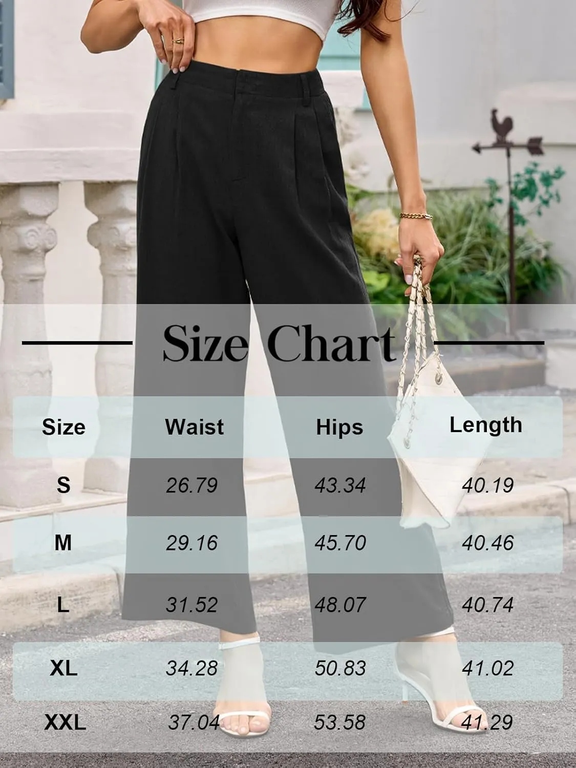 ANRILITA Linen Pants for Women High Waist Casual Flowy Pant Summer Wide Leg Trousers with Pocket