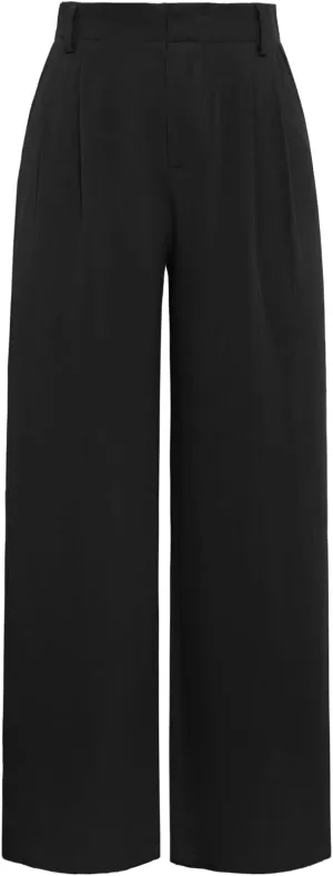 ANRILITA Linen Pants for Women High Waist Casual Flowy Pant Summer Wide Leg Trousers with Pocket