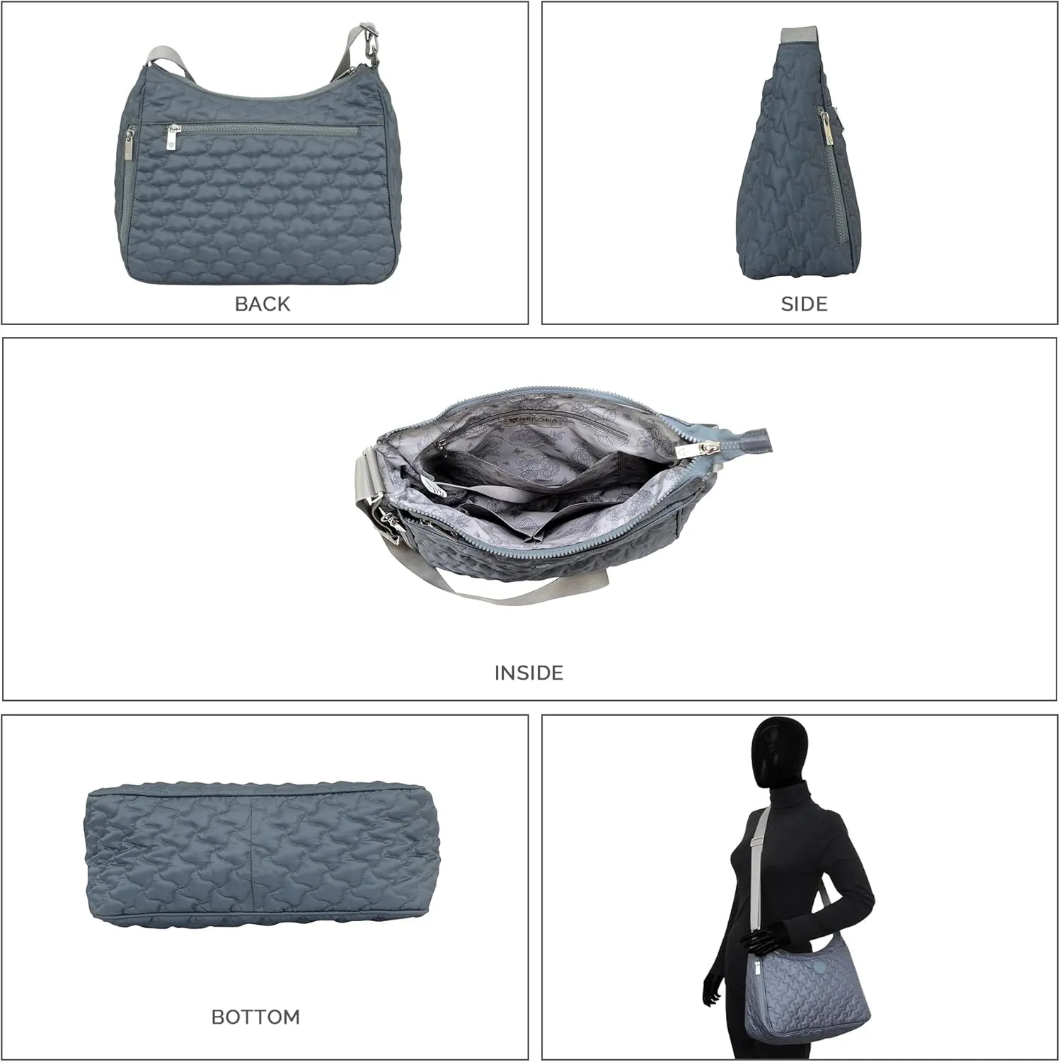 Anuschka Wanderlust Quilted Fabric Collection Women's Vegan Hobo
