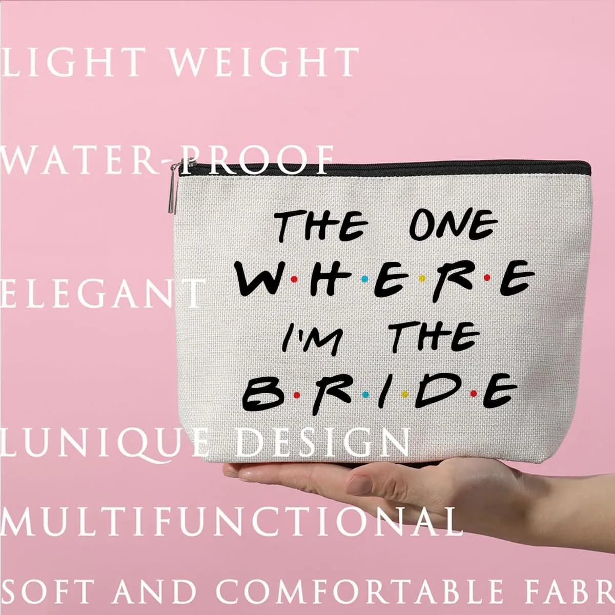 Bachelorette Essentials Makeup Bag - Honeymoon Ready, Bridal Shower Gift, Cosmetic Travel Pouch