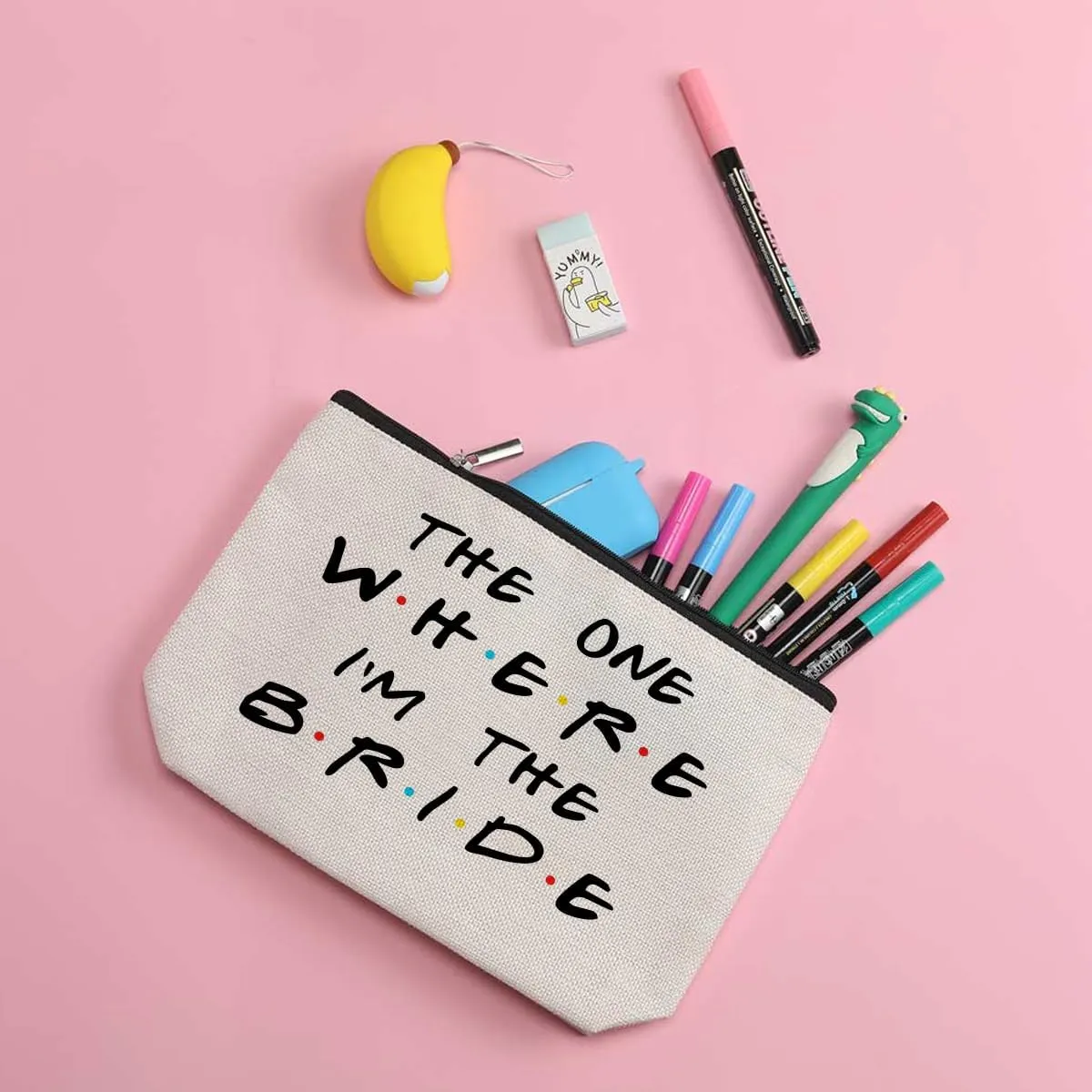 Bachelorette Essentials Makeup Bag - Honeymoon Ready, Bridal Shower Gift, Cosmetic Travel Pouch