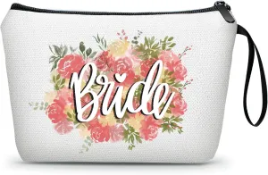 Bachelorette Gifts for Bride & Bride-to-Be: Makeup Bag, Cosmetic Pouch, Bridal Shower Gift for Friends, Coworkers, Family
