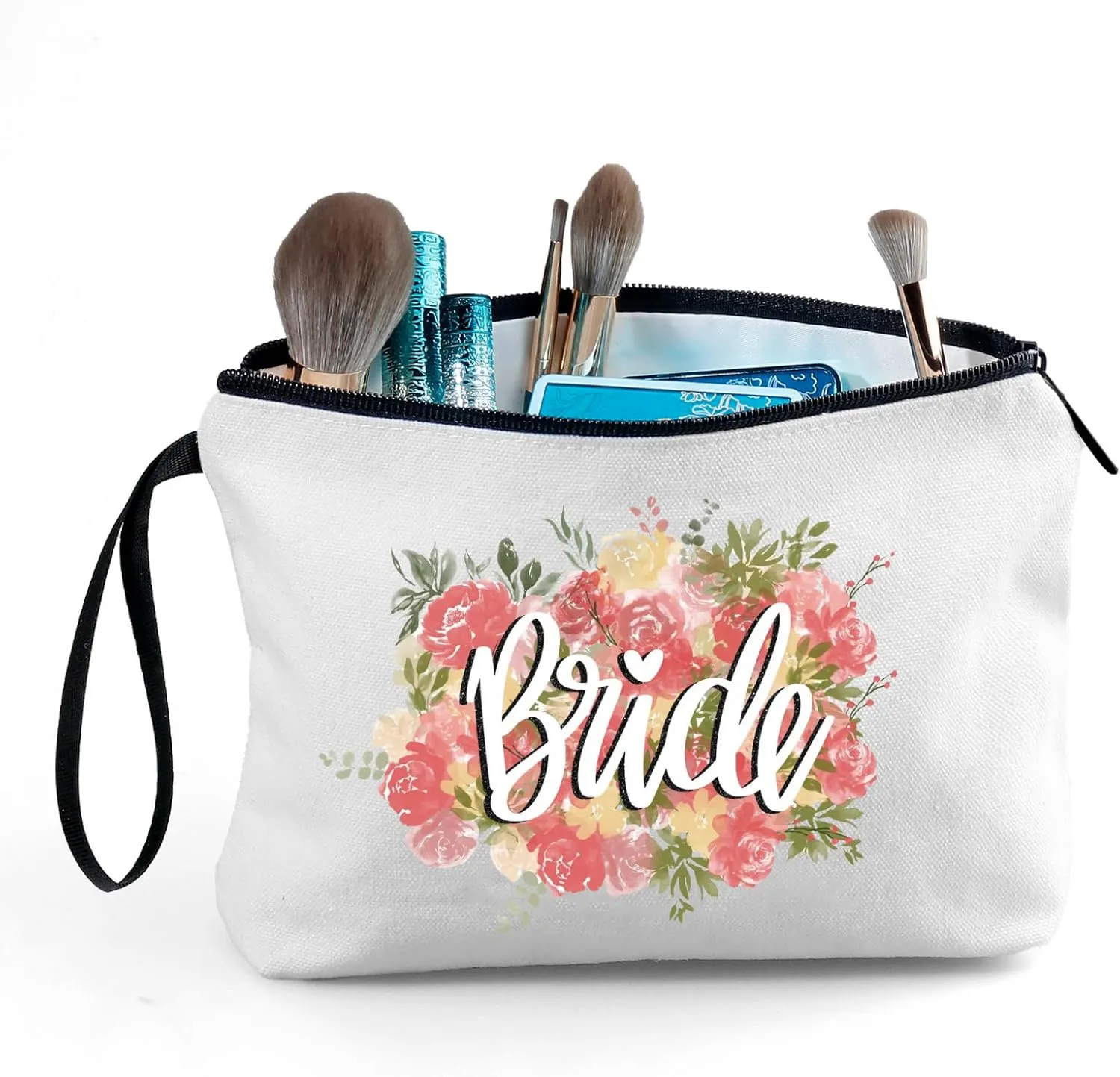 Bachelorette Gifts for Bride & Bride-to-Be: Makeup Bag, Cosmetic Pouch, Bridal Shower Gift for Friends, Coworkers, Family