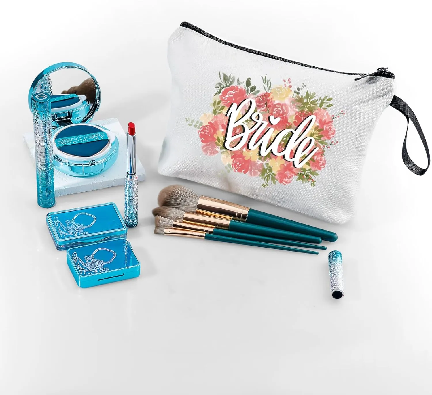 Bachelorette Gifts for Bride & Bride-to-Be: Makeup Bag, Cosmetic Pouch, Bridal Shower Gift for Friends, Coworkers, Family