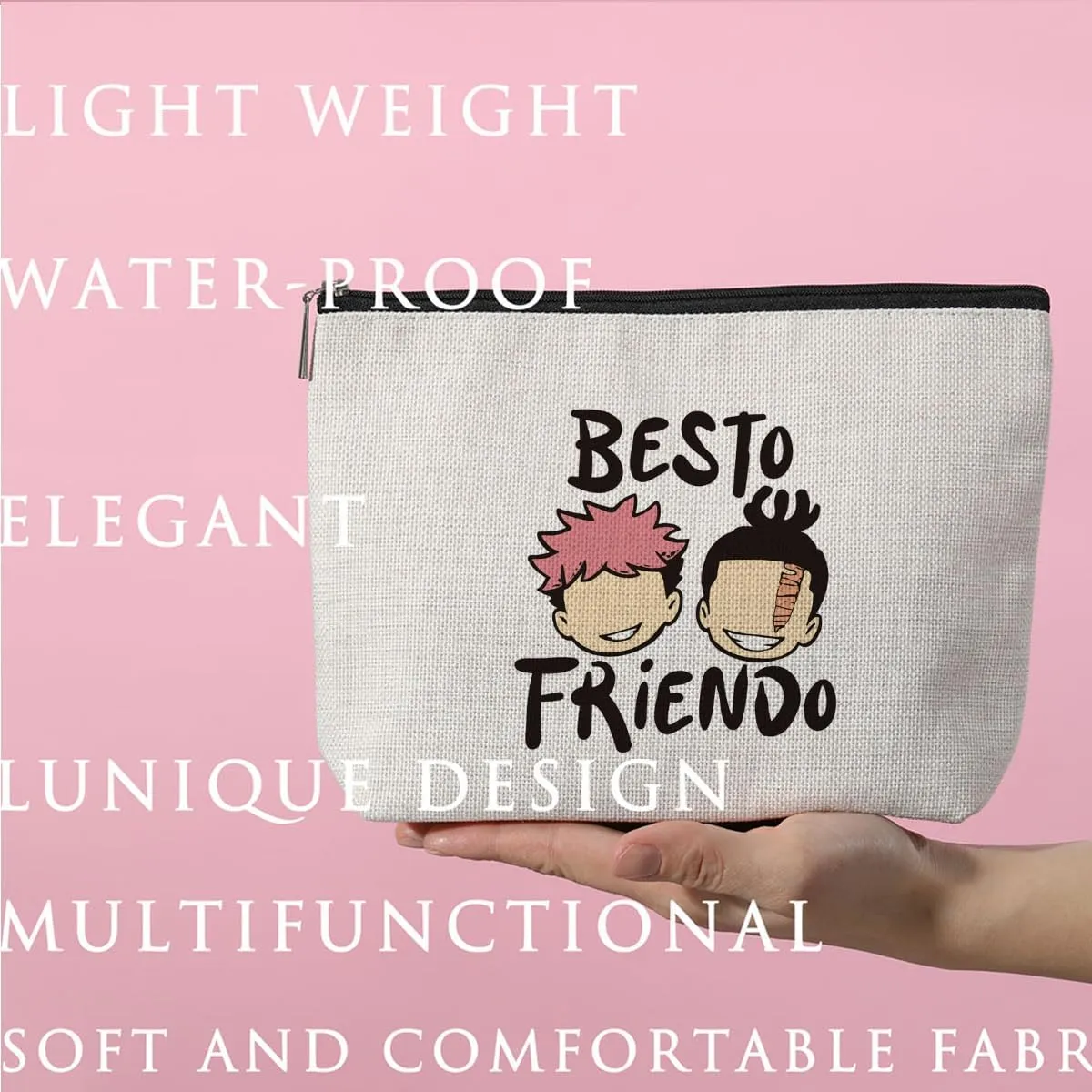 Best Friend Makeup Bag Anime Gifts Anime Stuff Jujustu Merch Decor for Anime Lovers Fans Her Teen Girls Daughter Granddaughter Bestie BFF Nurse Graduation Birthday Friendship Gifts for Women Friends