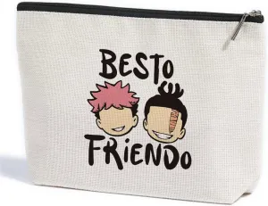 Best Friend Makeup Bag Anime Gifts Anime Stuff Jujustu Merch Decor for Anime Lovers Fans Her Teen Girls Daughter Granddaughter Bestie BFF Nurse Graduation Birthday Friendship Gifts for Women Friends