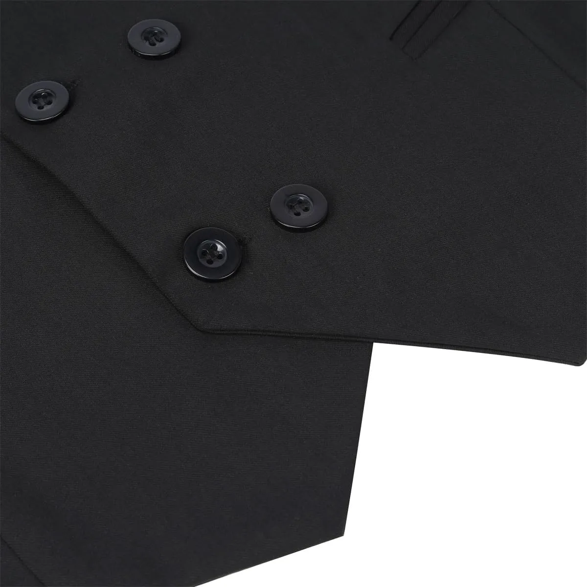 Boyland Men's Double Breasted Business Wedding Vests Dress Waistcoat 10 Buttons Closure V-Neck Suit Vest Slim Fit Plus Size