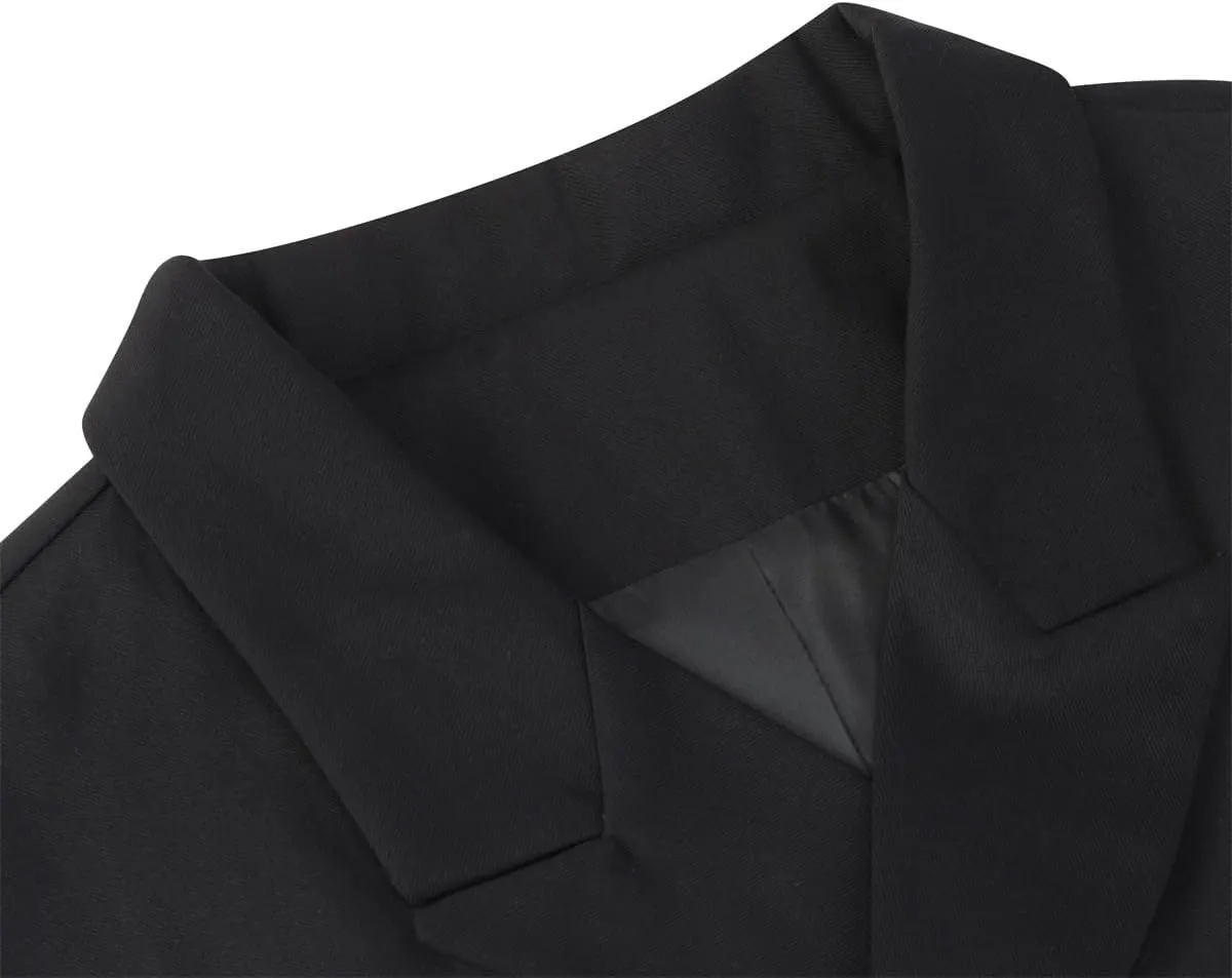 Boyland Men's Double Breasted Business Wedding Vests Dress Waistcoat 10 Buttons Closure V-Neck Suit Vest Slim Fit Plus Size