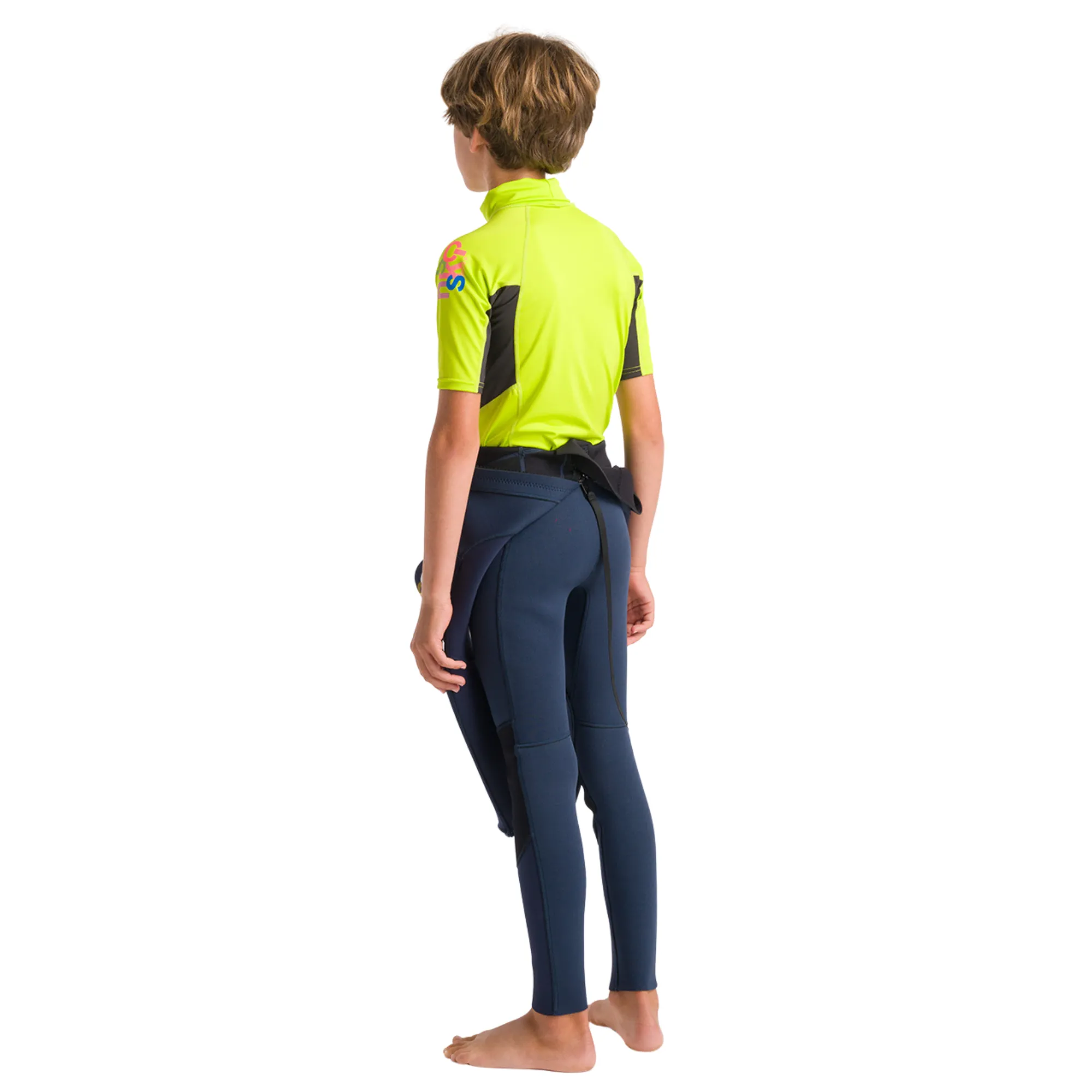 C-Skins Junior Unisex NuWave Rash X UPF50  Short Sleeve Rash Vest (Lime/Anthracite/Multi)