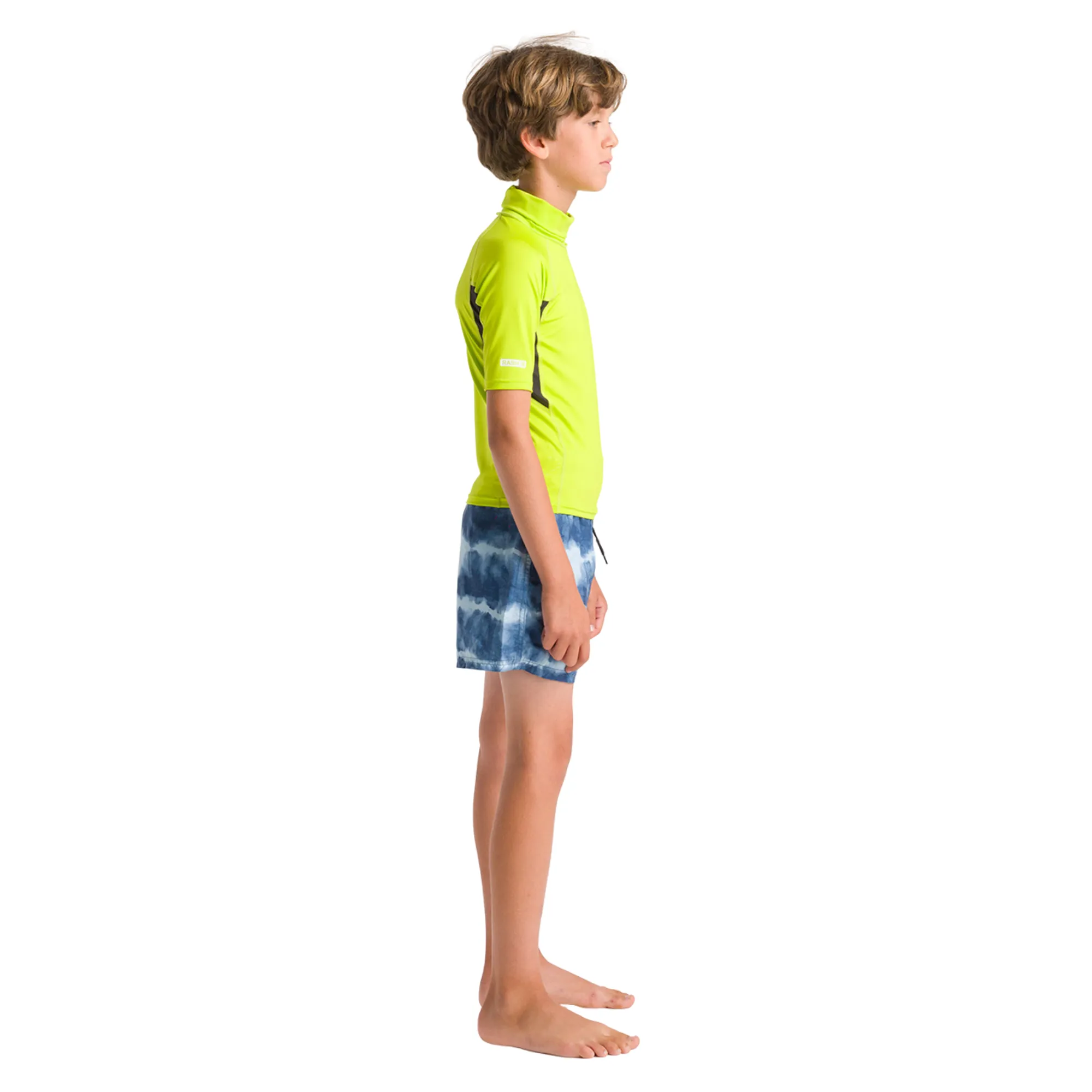 C-Skins Junior Unisex NuWave Rash X UPF50  Short Sleeve Rash Vest (Lime/Anthracite/Multi)