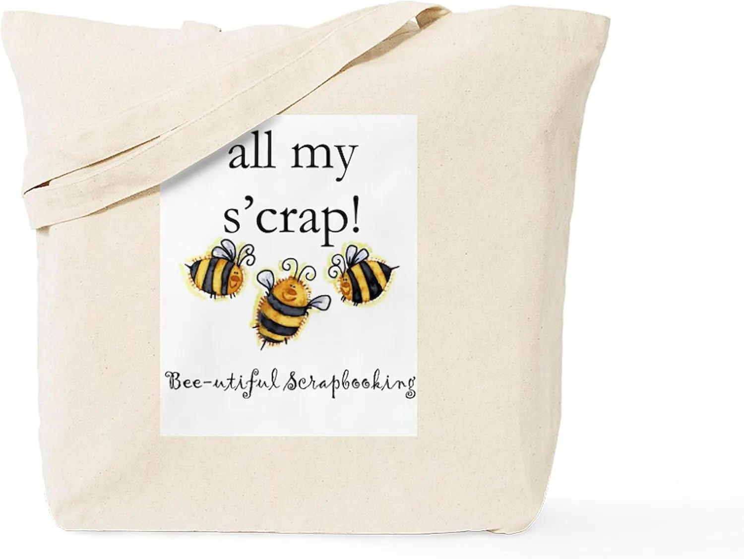 CafePress All My S'crap Tote Reusable Natural Beige Canvas Shopping Bag