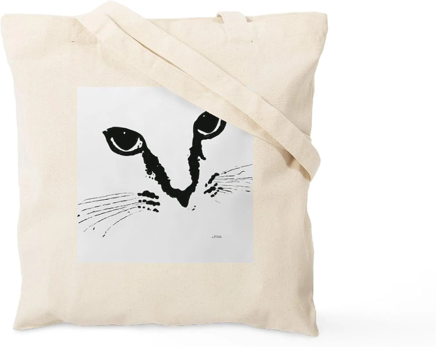 CafePress Cat Eyes 2 Sided Tote Bag Reusable Natural Beige Canvas Shopping Bag