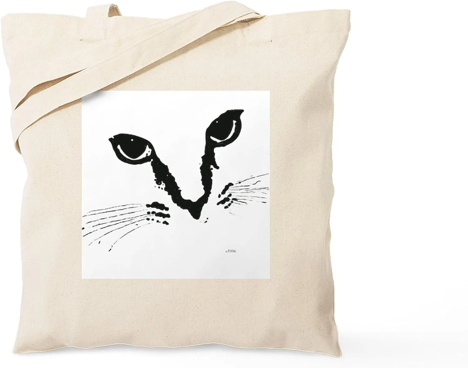 CafePress Cat Eyes 2 Sided Tote Bag Reusable Natural Beige Canvas Shopping Bag