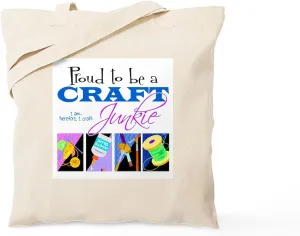 CafePress Craft Junkie Tote Bag Reusable Natural Beige Canvas Shopping Bag