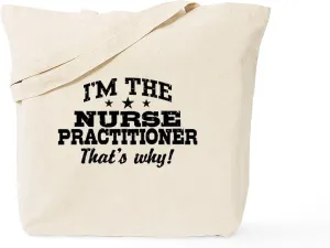 CafePress Funny Nurse Practitioner Tote Bag Natural Canvas Tote Bag, Reusable Shopping Bag