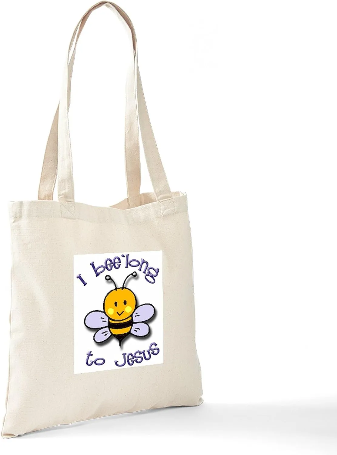 CafePress I Bee'long To Jesus (1) Tote Bag Natural Canvas Tote Bag, Reusable Shopping Bag