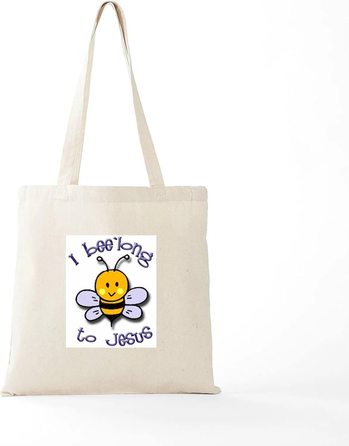 CafePress I Bee'long To Jesus (1) Tote Bag Natural Canvas Tote Bag, Reusable Shopping Bag