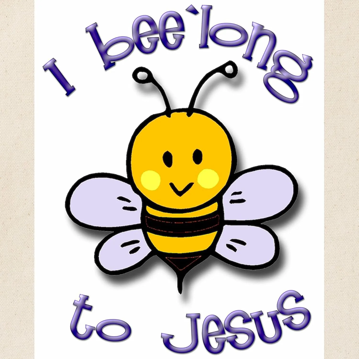 CafePress I Bee'long To Jesus (1) Tote Bag Natural Canvas Tote Bag, Reusable Shopping Bag