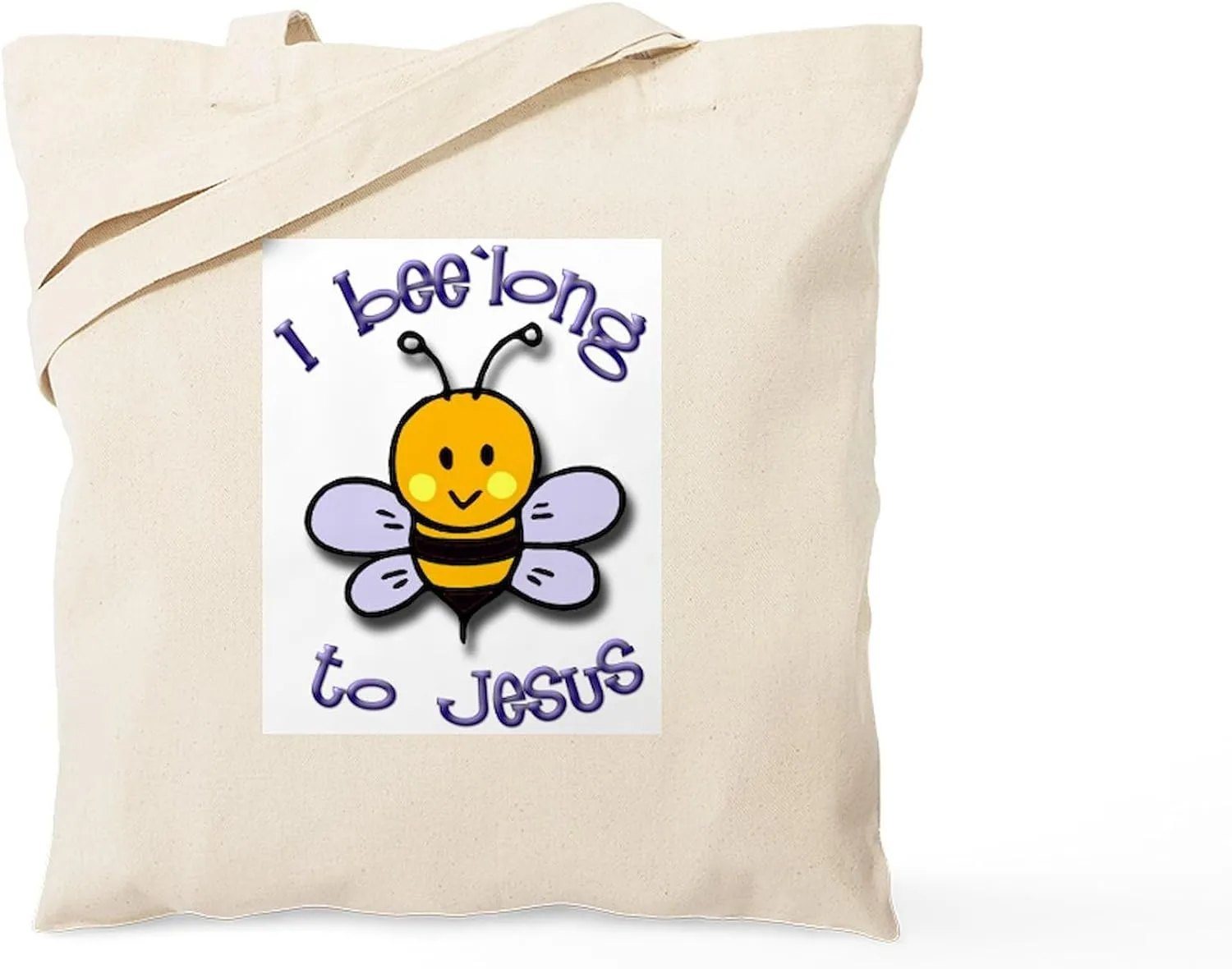 CafePress I Bee'long To Jesus (1) Tote Bag Natural Canvas Tote Bag, Reusable Shopping Bag