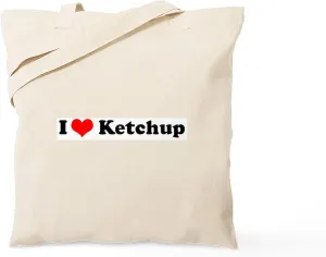 CafePress I Love Ketchup Tote Bag Natural Canvas Tote Bag, Reusable Shopping Bag