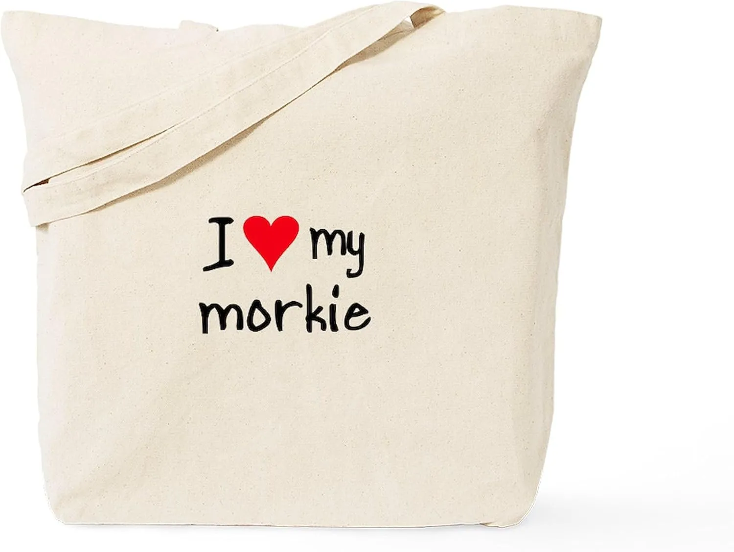 CafePress I LOVE MY Morkie Tote Bag Reusable Natural Beige Canvas Shopping Bag
