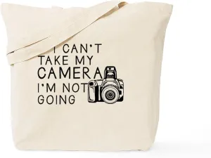 CafePress If I Can't Take My Camera... Tote Bag Reusable Natural Beige Canvas Shopping Bag