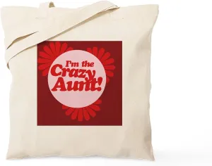 CafePress I'm The Crazy Aunt Tote Bag Natural Canvas Tote Bag, Reusable Shopping Bag