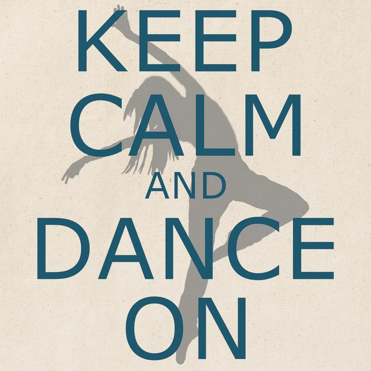 CafePress Keep Calm And Dance On Teal Tote Bag Natural Canvas Tote Bag, Reusable Shopping Bag