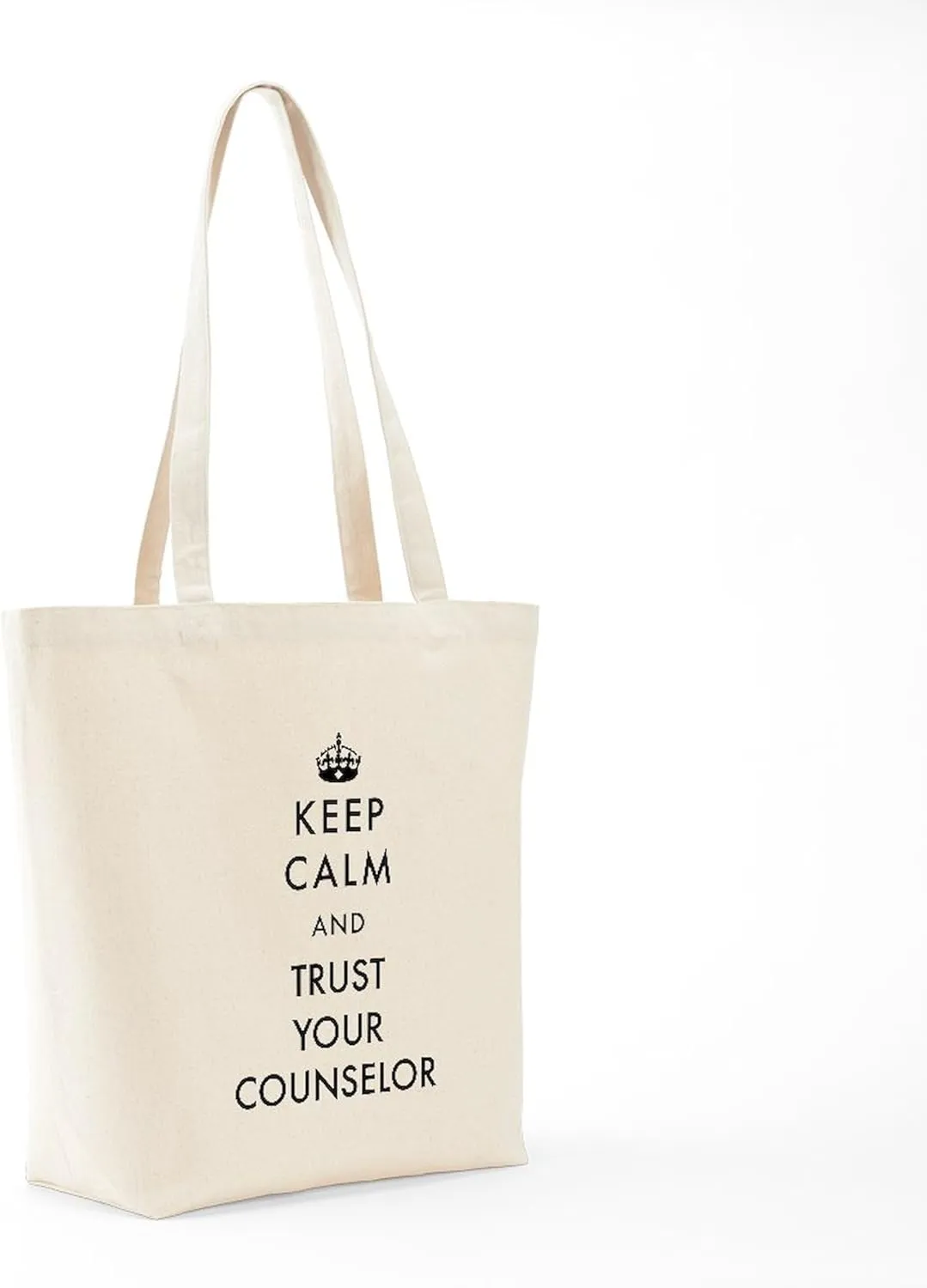 CafePress Keep Calm And Trust Your Counselor Tote Bag Natural Canvas Tote Bag, Reusable Shopping Bag