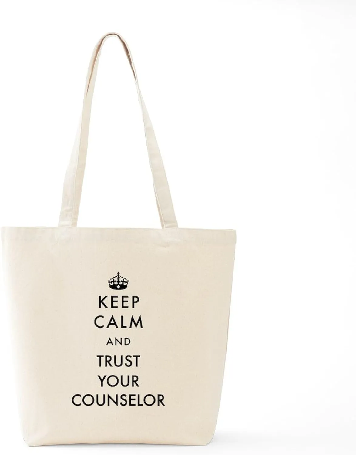 CafePress Keep Calm And Trust Your Counselor Tote Bag Natural Canvas Tote Bag, Reusable Shopping Bag