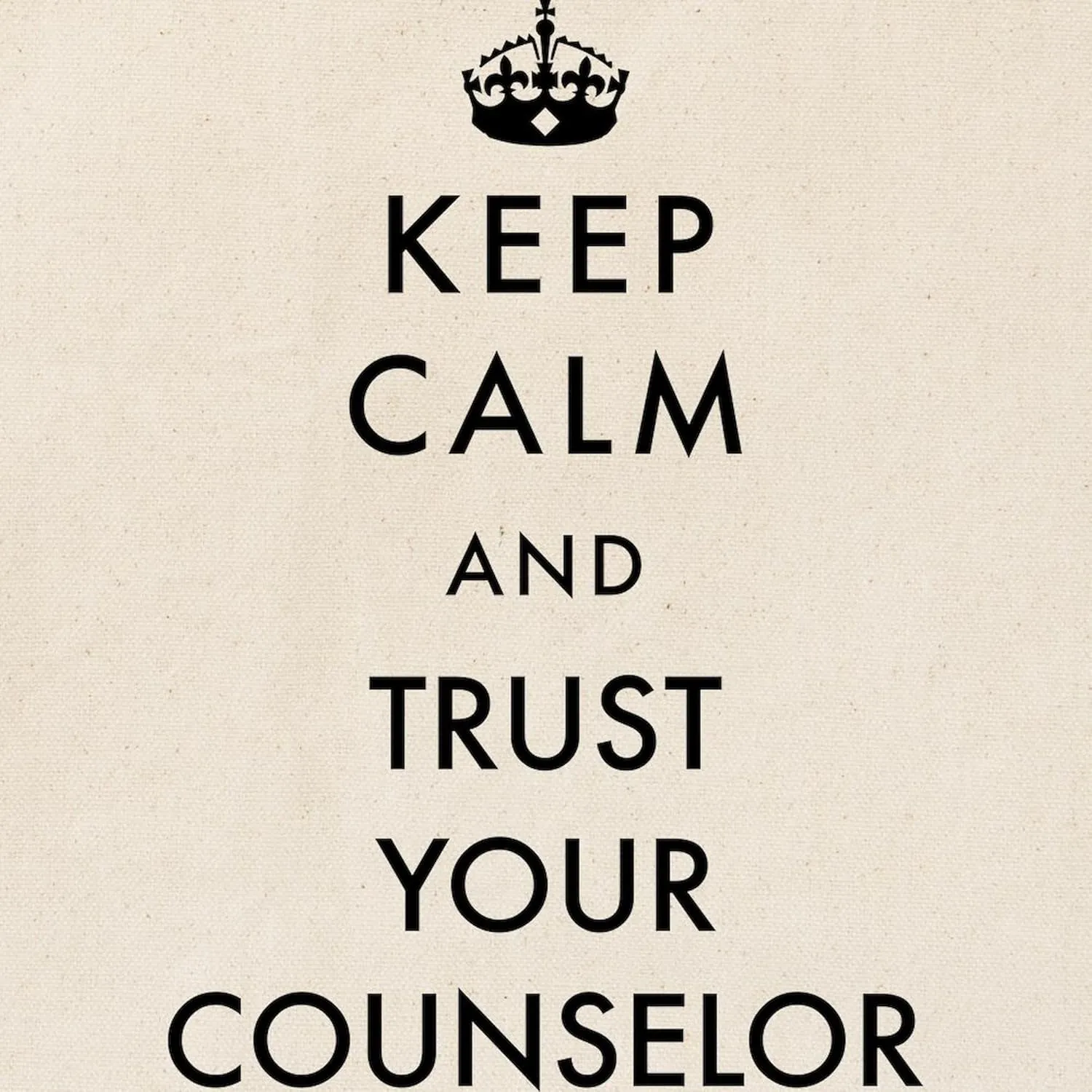 CafePress Keep Calm And Trust Your Counselor Tote Bag Natural Canvas Tote Bag, Reusable Shopping Bag