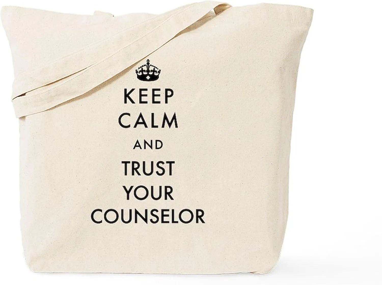 CafePress Keep Calm And Trust Your Counselor Tote Bag Natural Canvas Tote Bag, Reusable Shopping Bag