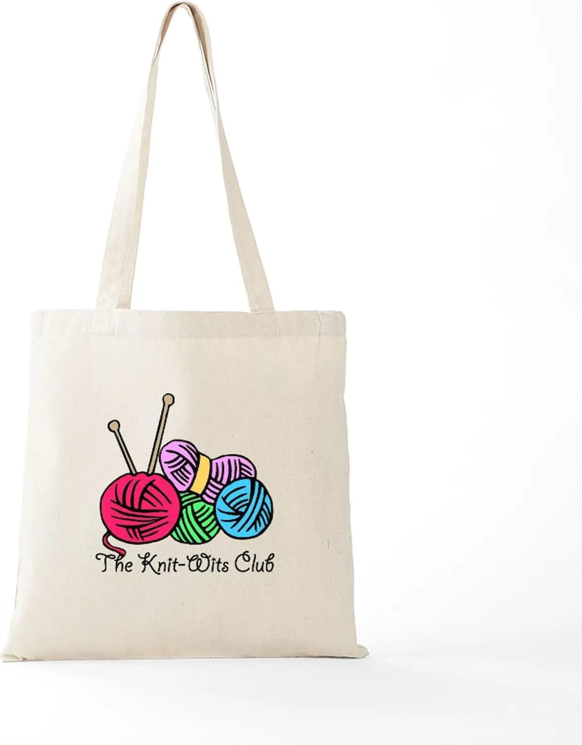 CafePress Knit Wits Club Tote Bag Reusable Natural Beige Canvas Shopping Bag