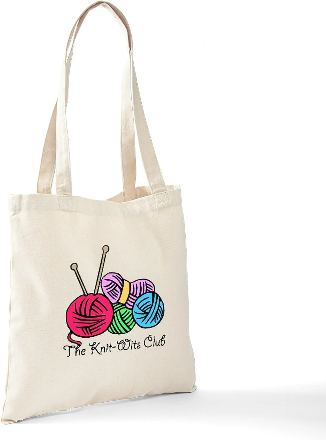 CafePress Knit Wits Club Tote Bag Reusable Natural Beige Canvas Shopping Bag