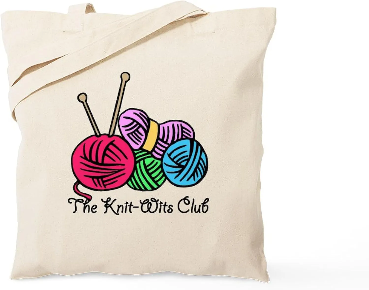 CafePress Knit Wits Club Tote Bag Reusable Natural Beige Canvas Shopping Bag