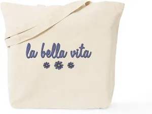 CafePress La Bella Vita Tote Bag Reusable Natural Beige Canvas Shopping Bag