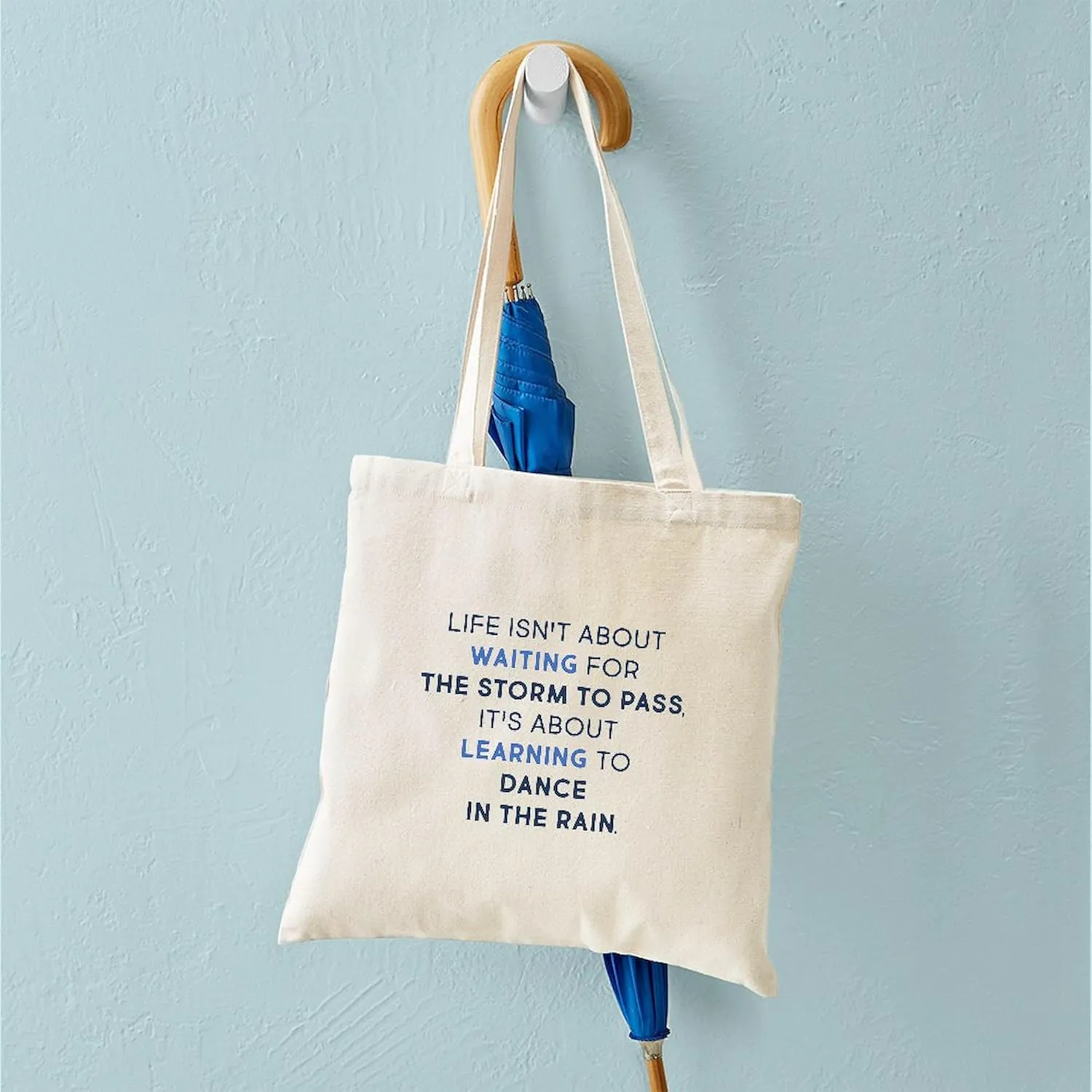 CafePress Learning To Dance In The Rain Tote Bag Reusable Natural Beige Canvas Shopping Bag